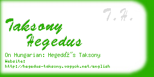 taksony hegedus business card